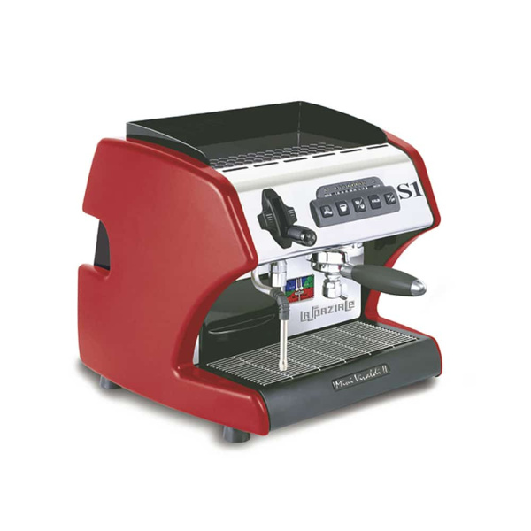 La Spaziale S1 Vivaldi traditional espresso machine in red and stainless steel finish – premium single-group coffee maker for and small coffee set ups.