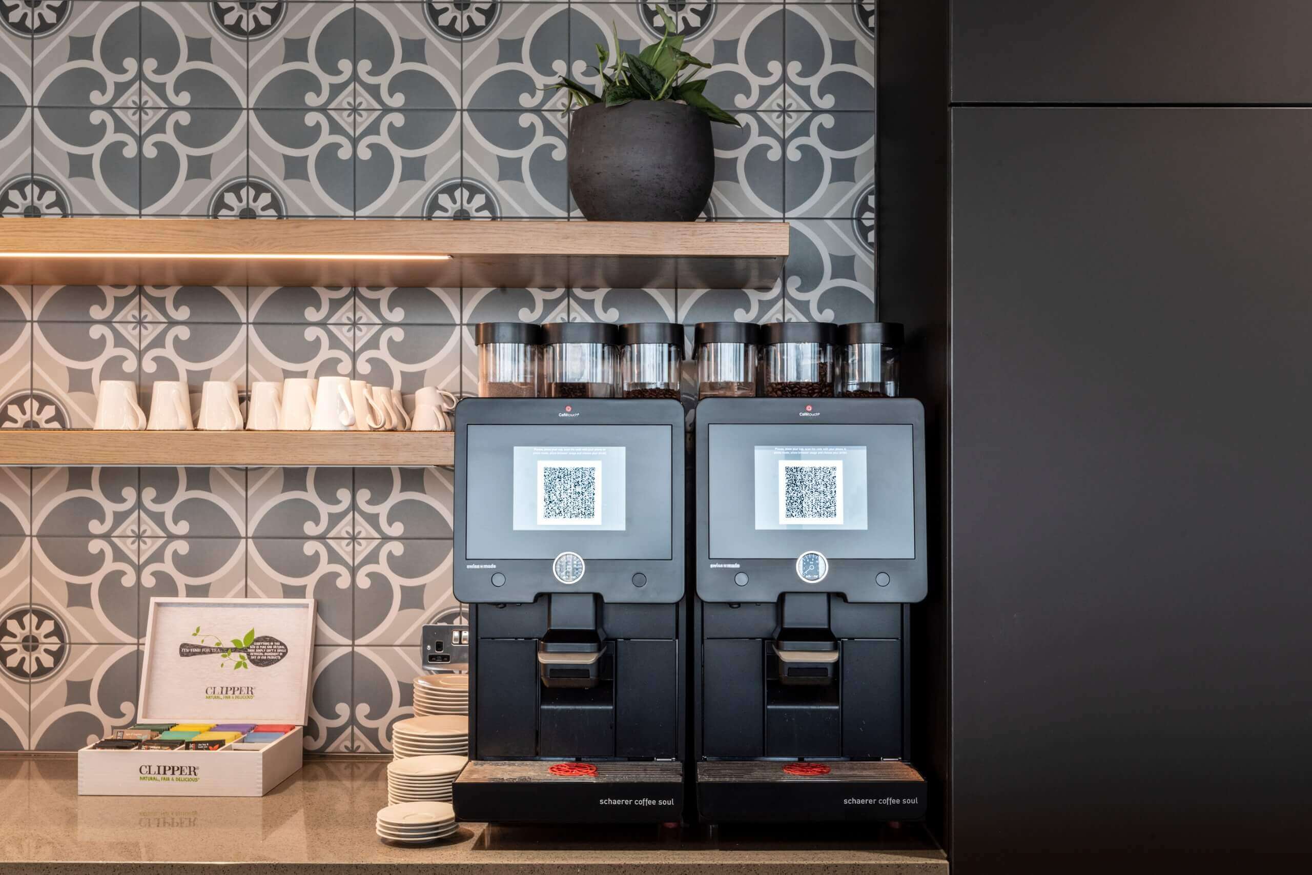 Office Tea Point With 2 Schaerer Skye Coffee Machines