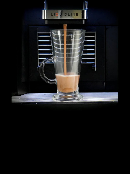 Liquidline Coffee Machine filling glass coffee cup