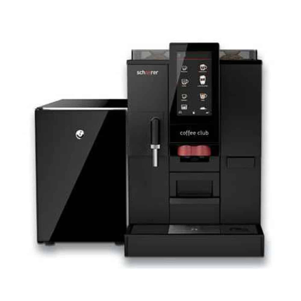 Front view of Black coffee club machine