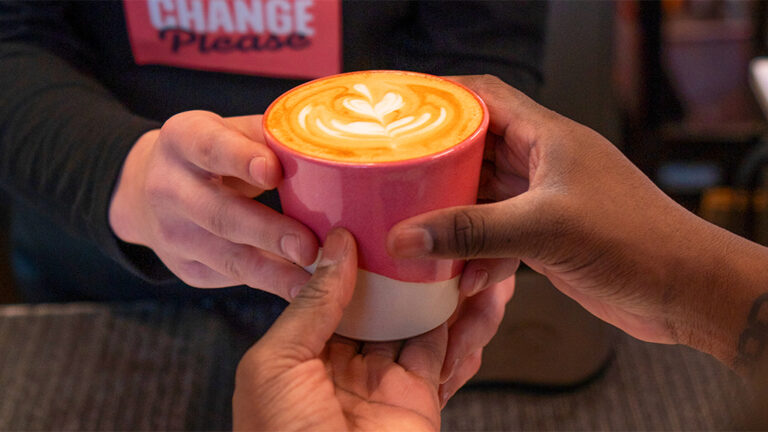 Change Please Coffee Cup