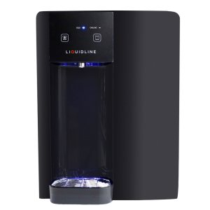L4 Water Dispenser in black which shows the touchpad screen for cold and room temperature water